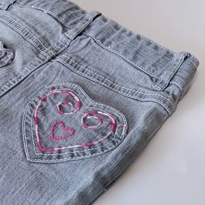 Vintage Girls' Grey Embroidered Jeans 4T